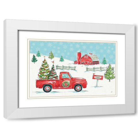 Christmas in the Country I White Modern Wood Framed Art Print with Double Matting by Brissonnet, Daphne