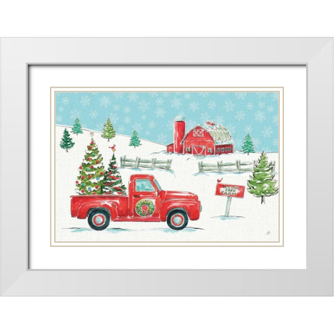 Christmas in the Country I White Modern Wood Framed Art Print with Double Matting by Brissonnet, Daphne