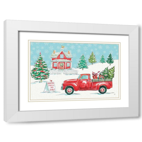 Christmas in the Country II White Modern Wood Framed Art Print with Double Matting by Brissonnet, Daphne