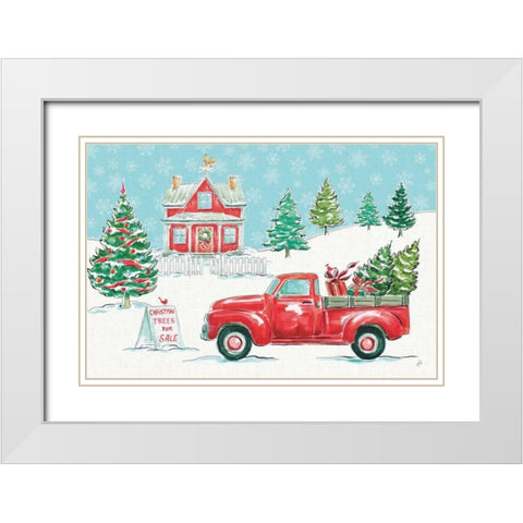 Christmas in the Country II White Modern Wood Framed Art Print with Double Matting by Brissonnet, Daphne