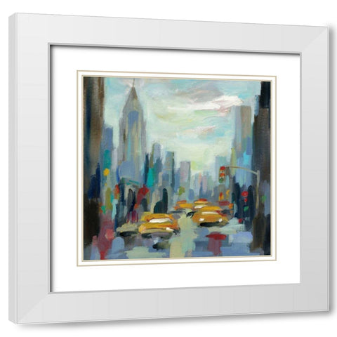 Manhattan Sketches I White Modern Wood Framed Art Print with Double Matting by Vassileva, Silvia