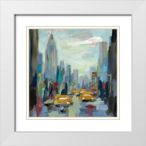 Manhattan Sketches I White Modern Wood Framed Art Print with Double Matting by Vassileva, Silvia