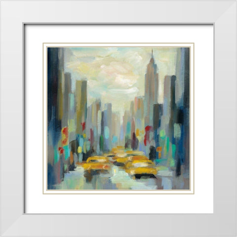 Manhattan Sketches II White Modern Wood Framed Art Print with Double Matting by Vassileva, Silvia