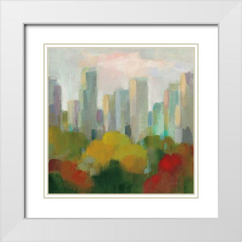 NYC Central Park I White Modern Wood Framed Art Print with Double Matting by Vassileva, Silvia