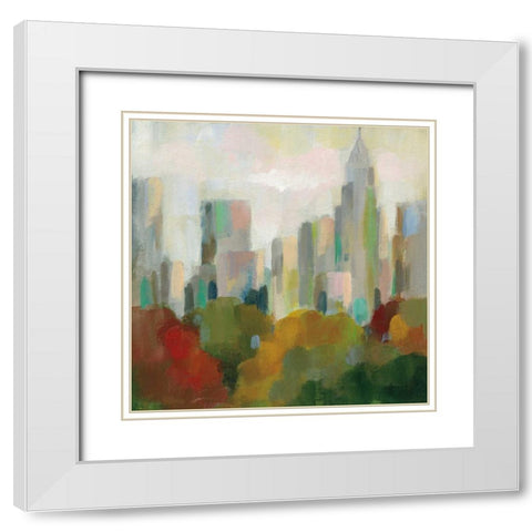 NYC Central Park II White Modern Wood Framed Art Print with Double Matting by Vassileva, Silvia