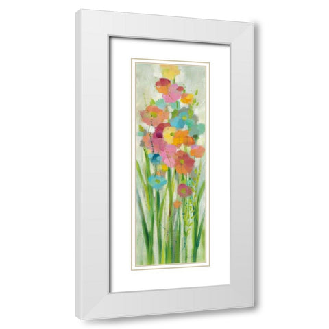 Long Stem Bouquet I White Modern Wood Framed Art Print with Double Matting by Vassileva, Silvia