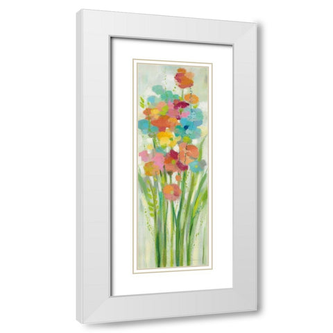 Long Stem Bouquet II White Modern Wood Framed Art Print with Double Matting by Vassileva, Silvia