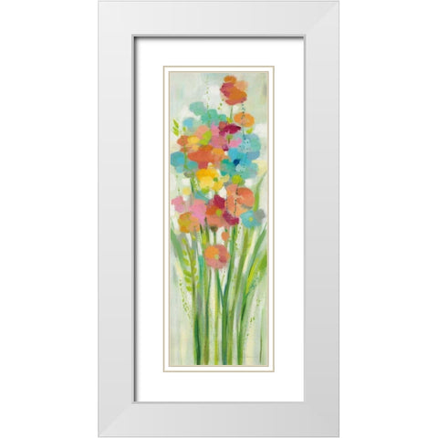Long Stem Bouquet II White Modern Wood Framed Art Print with Double Matting by Vassileva, Silvia