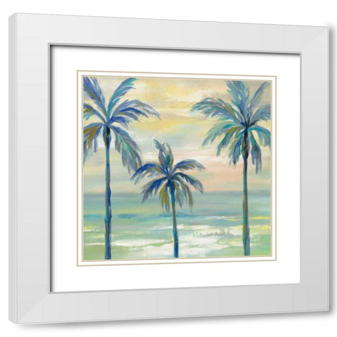 Marine Layer Palms Crop White Modern Wood Framed Art Print with Double Matting by Vassileva, Silvia