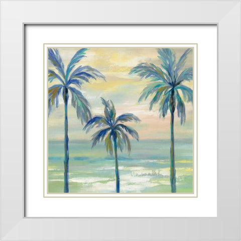 Marine Layer Palms Crop White Modern Wood Framed Art Print with Double Matting by Vassileva, Silvia