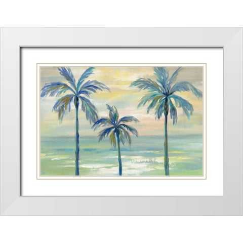 Marine Layer Palms White Modern Wood Framed Art Print with Double Matting by Vassileva, Silvia