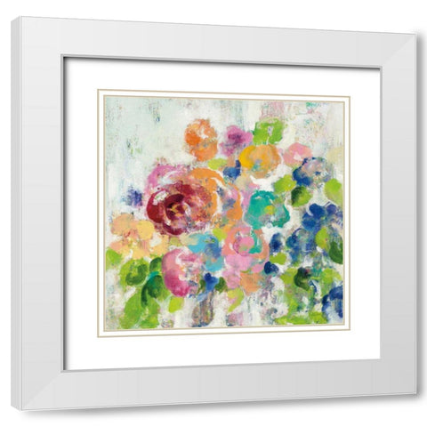 Hydrangea Bouquet II White Modern Wood Framed Art Print with Double Matting by Vassileva, Silvia