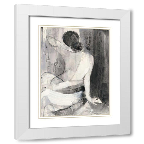 Evening II White Modern Wood Framed Art Print with Double Matting by Hristova, Albena