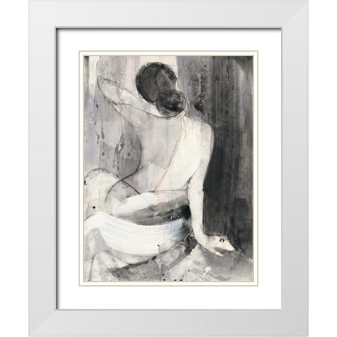 Evening II White Modern Wood Framed Art Print with Double Matting by Hristova, Albena