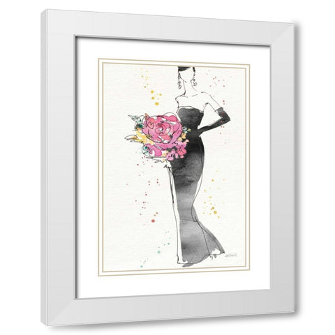 Floral Fashion III v2 White Modern Wood Framed Art Print with Double Matting by Tavoletti, Anne