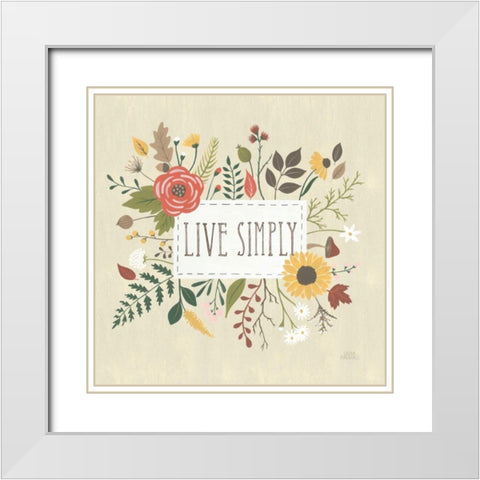 Autumn Garden I White Modern Wood Framed Art Print with Double Matting by Marshall, Laura