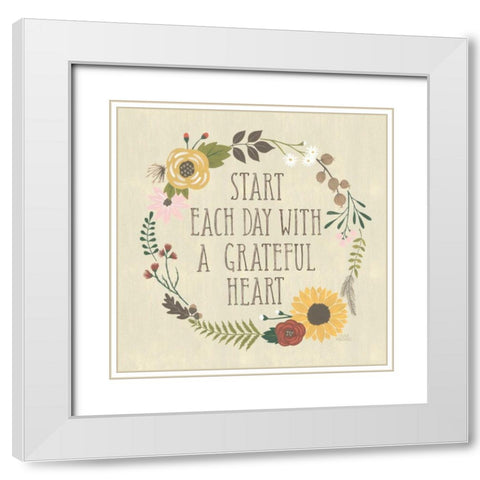 Autumn Garden IV White Modern Wood Framed Art Print with Double Matting by Marshall, Laura