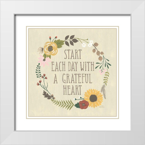 Autumn Garden IV White Modern Wood Framed Art Print with Double Matting by Marshall, Laura
