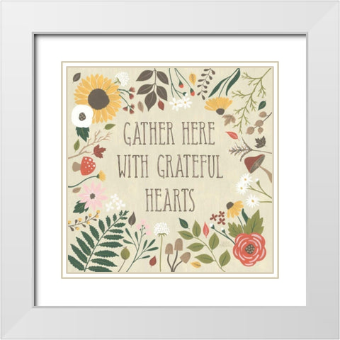 Autumn Garden VI White Modern Wood Framed Art Print with Double Matting by Marshall, Laura