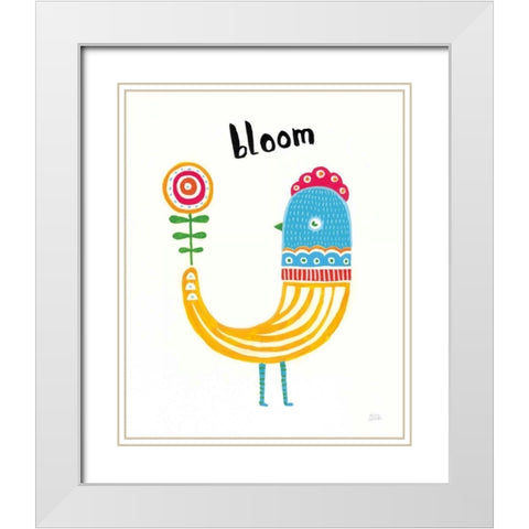 Blossom Birds II White Modern Wood Framed Art Print with Double Matting by Averinos, Melissa