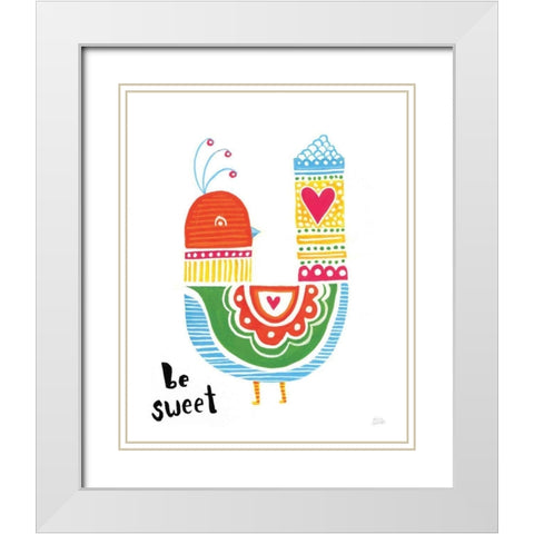 Blossom Birds IV White Modern Wood Framed Art Print with Double Matting by Averinos, Melissa