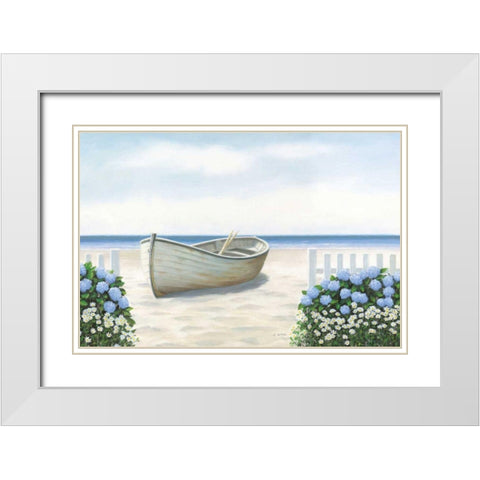 Beach Days I White Modern Wood Framed Art Print with Double Matting by Wiens, James