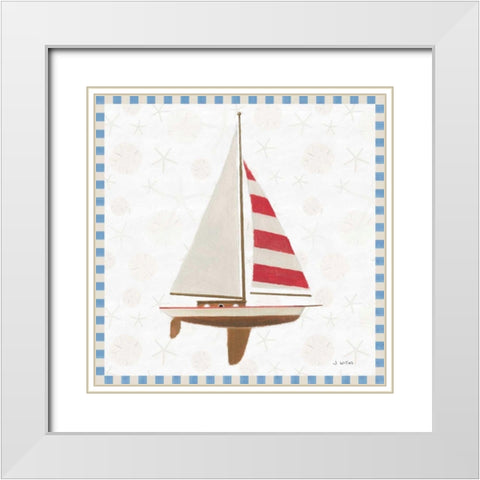 Beach Days IV White Modern Wood Framed Art Print with Double Matting by Wiens, James