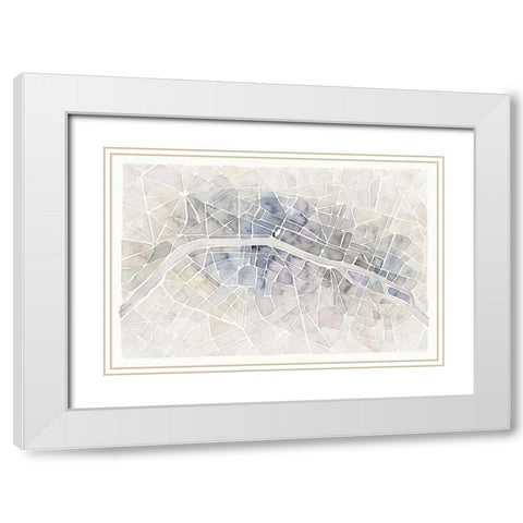 Watercolor Wanderlust Paris White Modern Wood Framed Art Print with Double Matting by Marshall, Laura