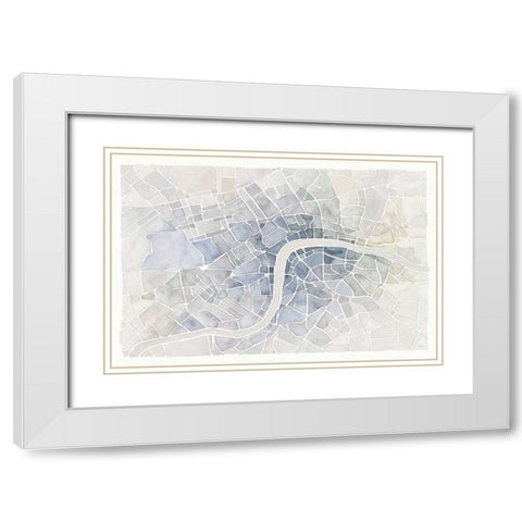 Watercolor Wanderlust London White Modern Wood Framed Art Print with Double Matting by Marshall, Laura