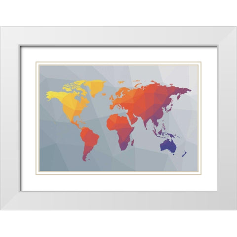Geo Map I White Modern Wood Framed Art Print with Double Matting by Hershey, Moira