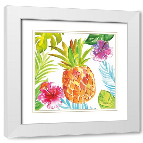 Tropicana VI White Modern Wood Framed Art Print with Double Matting by Zaman, Farida