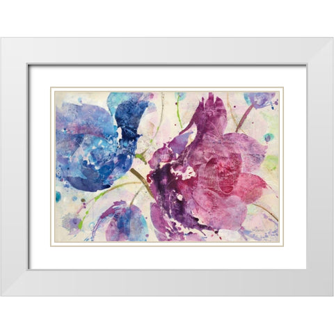 Fireworks Abstract v2 White Modern Wood Framed Art Print with Double Matting by Hristova, Albena