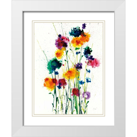 New Blooms on White White Modern Wood Framed Art Print with Double Matting by Griggs, Jan