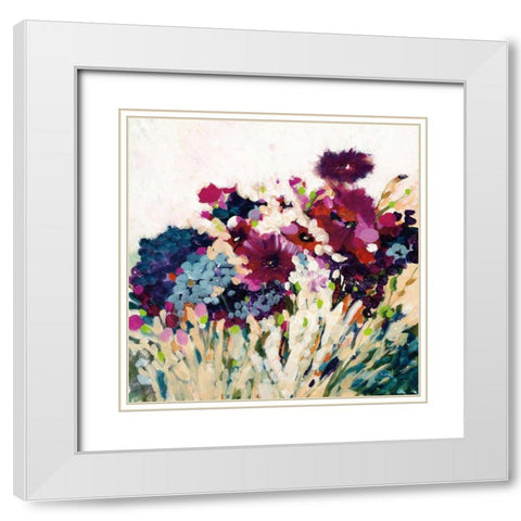 In Bloom on White Crop White Modern Wood Framed Art Print with Double Matting by Griggs, Jan