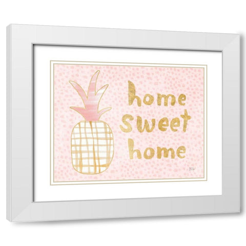 Pineapple Blush I White Modern Wood Framed Art Print with Double Matting by Averinos, Melissa