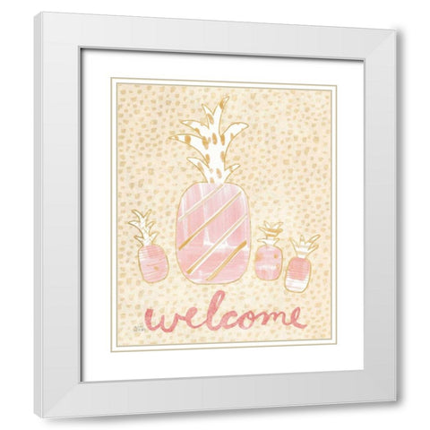 Pineapple Blush II White Modern Wood Framed Art Print with Double Matting by Averinos, Melissa