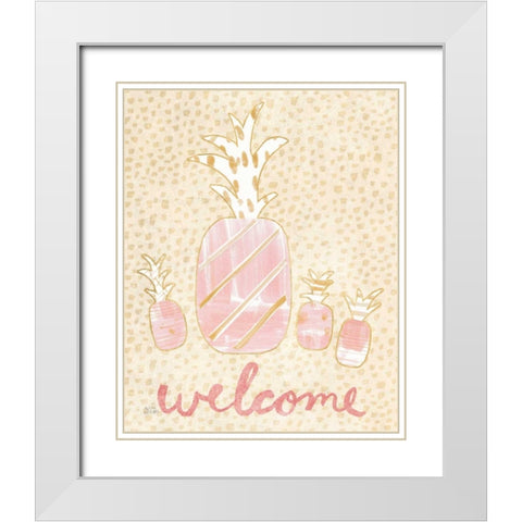 Pineapple Blush II White Modern Wood Framed Art Print with Double Matting by Averinos, Melissa