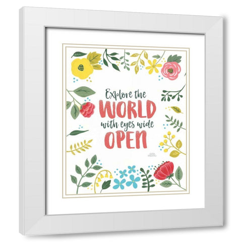 Wildflower Daydreams II v2 on White White Modern Wood Framed Art Print with Double Matting by Marshall, Laura