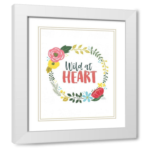 Wildflower Daydreams IV v2 on White White Modern Wood Framed Art Print with Double Matting by Marshall, Laura