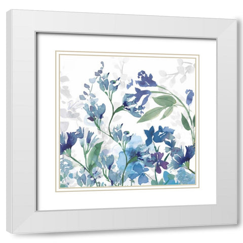 Colors of the Garden III Cool Shadows White Modern Wood Framed Art Print with Double Matting by Wild Apple Portfolio