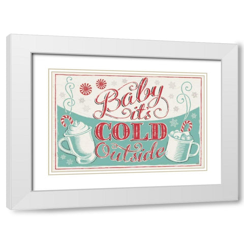 Merry Little Christmas I White Modern Wood Framed Art Print with Double Matting by Penner, Janelle