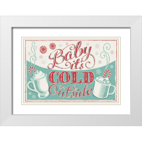 Merry Little Christmas I White Modern Wood Framed Art Print with Double Matting by Penner, Janelle