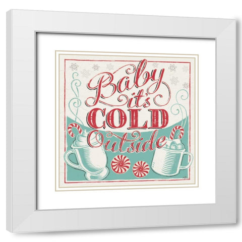 Merry Little Christmas II White Modern Wood Framed Art Print with Double Matting by Penner, Janelle