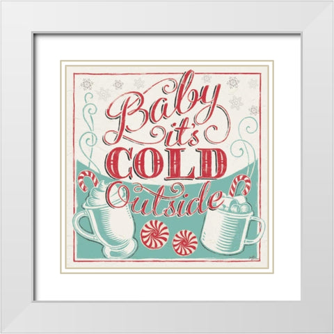 Merry Little Christmas II White Modern Wood Framed Art Print with Double Matting by Penner, Janelle