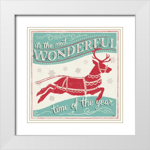 Merry Little Christmas IV White Modern Wood Framed Art Print with Double Matting by Penner, Janelle