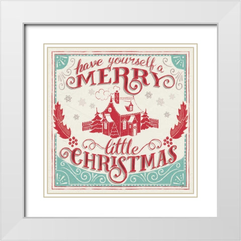 Merry Little Christmas V White Modern Wood Framed Art Print with Double Matting by Penner, Janelle