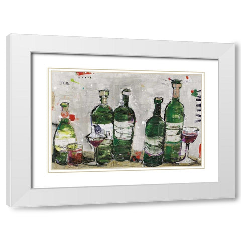 Win Win Green Grey White Modern Wood Framed Art Print with Double Matting by Day, Kellie