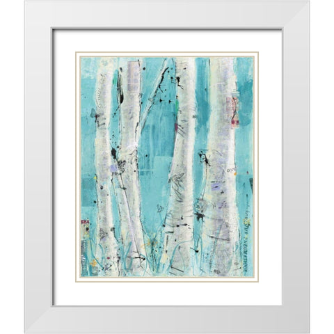 Love Aqua White Modern Wood Framed Art Print with Double Matting by Day, Kellie