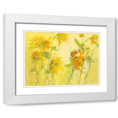 Your Sweet Orange Flowers White Modern Wood Framed Art Print with Double Matting by Day, Kellie