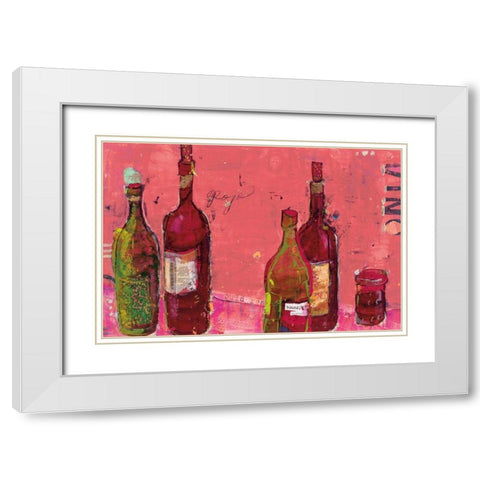 Vino Coral White Modern Wood Framed Art Print with Double Matting by Day, Kellie